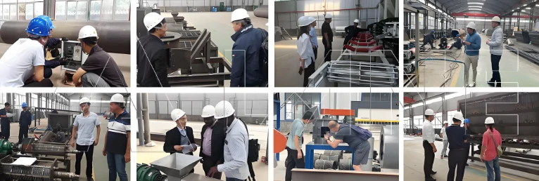 Henan Lane team engineers providing on-site guidance to international clients at a fertilizer plant installation project.